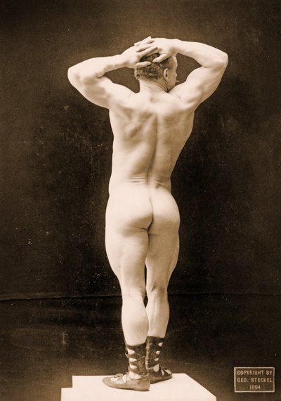 Eugen Sandow in klassischer antiker griechisch-römischer Pose, ca. 1894 von George Steckel